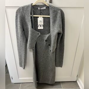 NWT Zara Dress and Cropped Sweater Set